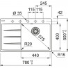 FRANKE Dřez CNG 611-78 TL/7 780x500mm bílá led