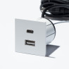 VersaPick nabíječka, 1x USB A/C, čtverec, bílá mat RAL 9003