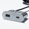 VersaPick nabíječka, 1x USB A/C, ovál, nerez
