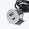 VersaPick nabíječka, 1x USB A/C, kulatý, nerez