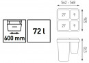 K-StrongBins komplet sorteru 72l 2x27l + 2x9l