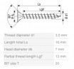 SPAX vrut 3,5x16mm zápustná hlava TXS W 4C MH černý zinek