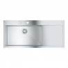 GROHE 31581SD1 Dřez K1000 80-S 1160 x 520mm dřez vlevo nerez ocel, kartáčovaná