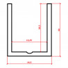 WC kabinky Al elox profil U boční 13 mm, délka 2 m