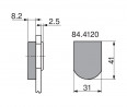 BLUM 84.4120 vnější krytka závěsu, vrtané sklo, tvar "D", lesklý chrom