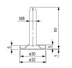 HETTICH 9318260 seřizovací soklový šroub, M8, 80 mm