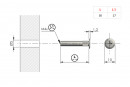 IF-matice Flat M4x30/17mm ozdobná s plochou hlavou
