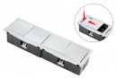 VersaHit Mono combi elektrická zásuvka 2x230V, Schuko, broušený hliník