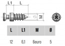 TI01 Čep excentr policový euro 6x12mm