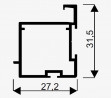 SEVROLL 04415 Pax XL úchytová lišta 4mm 3m stříbrná