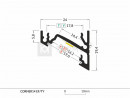 StrongLumio profil LED Corner 14 černý alu anodovaný 2000mm