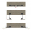 TERNO Spin sada kování pro skládané dveře, 447mm, 23mm, šedá