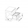 BLANCO 525221 Sorter Flexon II Low 80/3 1x19l+1x30l+1x16l
