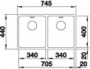 BLANCO 522983 Dřez Andano 340/340-U InFino bez táhla nerez hedvábná lesklá