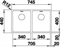 BLANCO 522981 Dřez Andano 340/340-IF InFino bez táhla nerez hedvábná lesklá