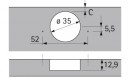 HETTICH 9088180 Sensys 8669 W45 B-25 TH52