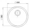 StrongSinks S1 Dřez Ondava kulatý pr. 444mm, horní montáž, leštěná nerez