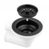 StrongSinks S3 Sifon pro úsporu místa pro granitové dřezy, černý sítkový ventil