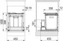 FRANKE Sorter 350-45 1x40l+zadní koš