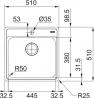 FRANKE Dřez BCX 610-51 510x510mm nerez