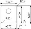 FRANKE Dřez MRG 110-37 403 x 433 mm matná černá
