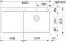 FRANKE Dřez MTG 611/7L 1000x515mm šedý kámen