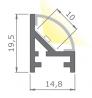 StrongLumio profil LED Maglyte-10 Angular, 3030mm, stříbrná elox
