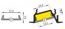 StrongLumio krycí lišta F k LED profilům 14 naklapávací 3000mm černá