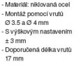 BLUM 173L6130 montážní podložka, křížová, vrut, 11,5mm