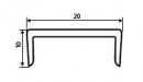 SEVROLL 00029 profil "U" pro lamino 18mm 3m oliva