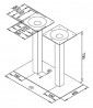 K-STRONG Stolová noha centrální 700x400mm 730mm nerez