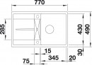 BLANCO 519086 Dřez Metra 45 S-F s excentrem Silgranit PuraDur šedá skála