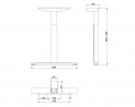 MILADESIGN podnož s regulací středová Linear LN3602R stříbrná