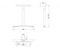 MILADESIGN podnož s regulací středová Linear LN3102R stříbrná