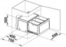 BLANCO 517470 Sorter Select Botton Pro 60/3 Automat výsuv otevřením dvířek 3x13l