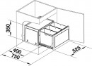 BLANCO 517469 Sorter Select Botton Pro 60/3 Manuell výsuv ruční 3x13l