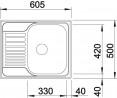 BLANCO 516524 Dřez Tipo 45 S mini 3 1/2  bez excentru nerez přírodní lesklá