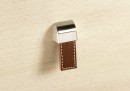 HETTICH 9113451 Knobka AGNA 20x50x25 mm hnědá kůže/imitace nerezi