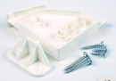 Závěs sklopný, skládaná dvířka vestavné myčky, plast, bílá