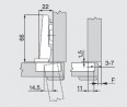 BLUM 71B9550 závěs, naložený, silné dveře, Blumotion, vrut, 95°