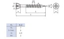 Cetris vrut 4,2x45/25mm zápustná hlava zinek žlutý