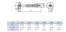 Vrut křížový 6x100/60mm půlkulatá hlava zinek bílý částečný závit