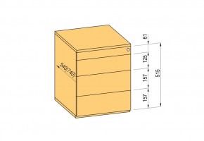 K-BBP kontejner 540/392 mm typ 2 zásuvka kov částečný výsuv TipAer