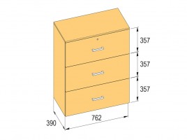 K-BBP kartotéka typ R3 pro vnitřní šířku 762/390 mm výška 1076mm s tlumením