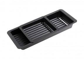 AGOFORM Odkapávače 2ks na nádobí do dřezu 440x185mm a 205x183mm černá