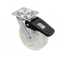 StrongCastors kolečko TOP průměr 75mm transparentní čirá s brzdou