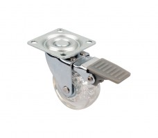 StrongCastors kolečko TOP-E průměr 50mm transparentní čirá s brzdou