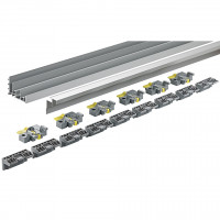 K-HETTICH TopLine XL horní a spodní vedení s příchyty 5300mm stříbrná elox