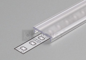 StrongLumio krycí lišta F k LED profilům 14 naklapávací 1000mm průsvitná