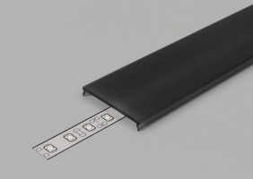 StrongLumio krycí lišta F k LED profilům 14 naklapávací 2000mm černá